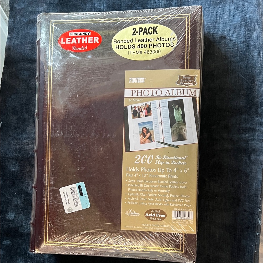 PIONEER Burgundy Bonded Leather Photo Album
